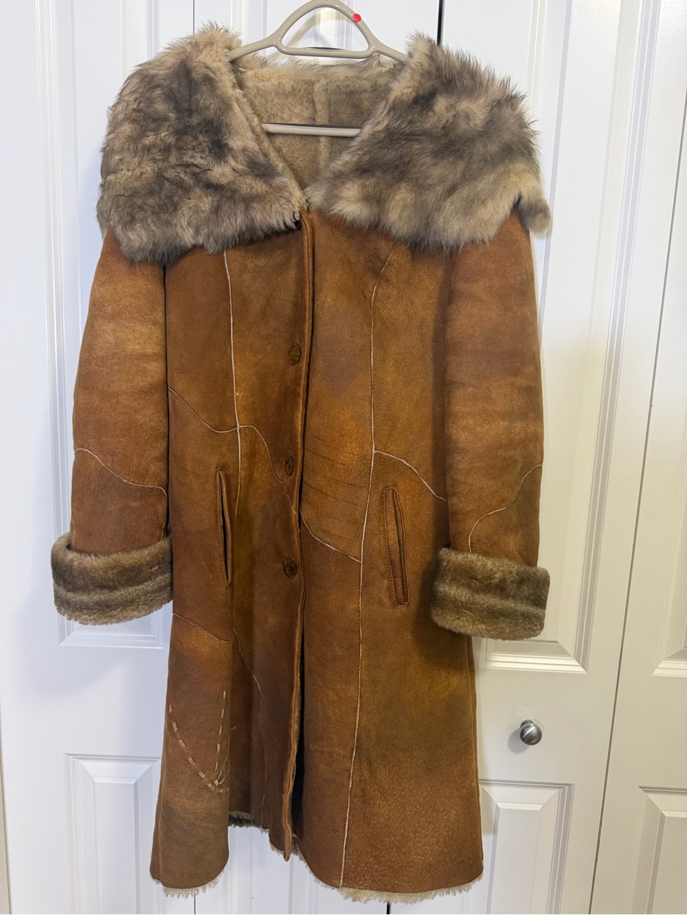 Vintage Siesta Leder Genuine Shearling Sheepskin Penny Lane Coat M